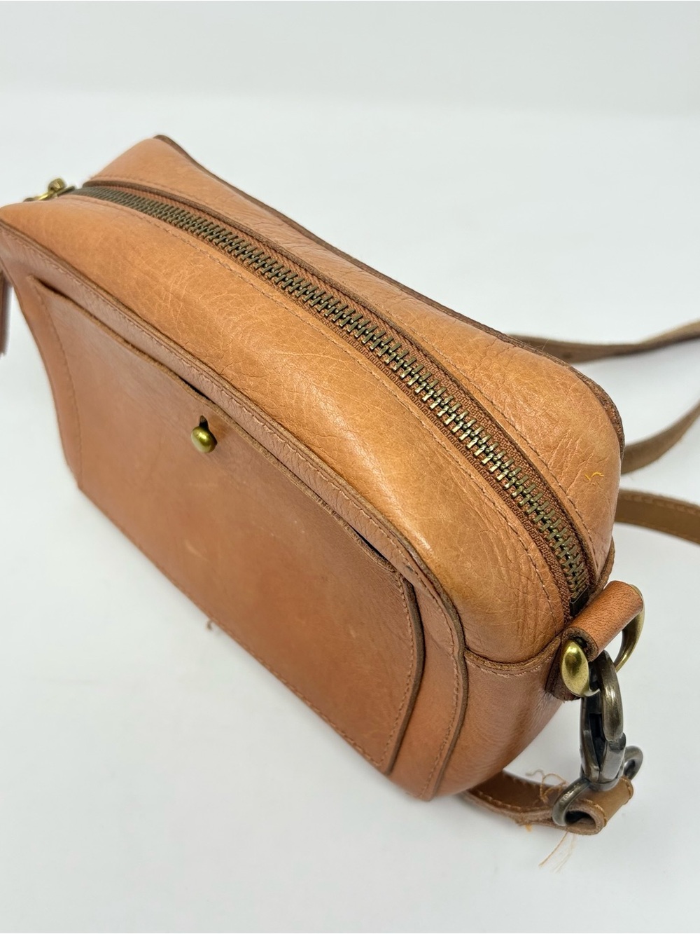 Madewell Tan Brown Leather Crossbody Bag Shoulder Purse The Transport Camera Bag - Picture 3 of 12